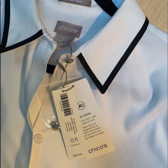 NWT Chico’s No Iron Contrast Trim Tunic - Picture 2 of 4